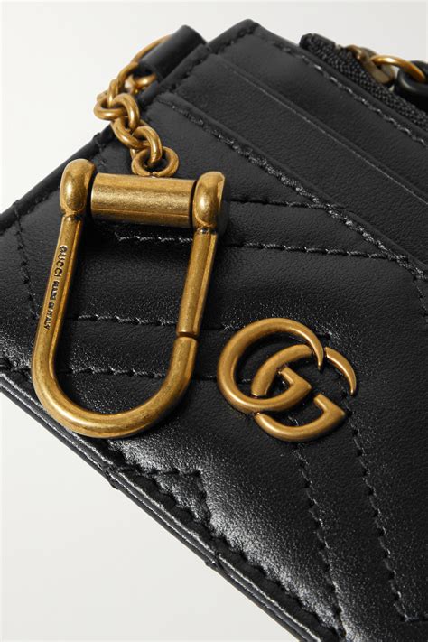 gucci gg marmont quilted leather cardholder catch of the day|GG Marmont card case in black leather .